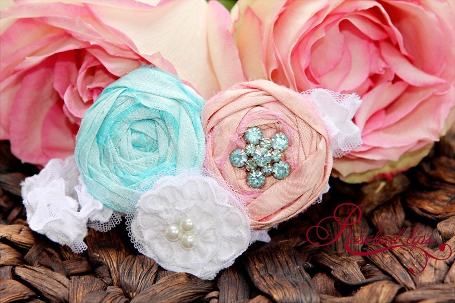 Tiffany Blue and Pink Garter